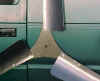 Front view of hub and blade mounting up close